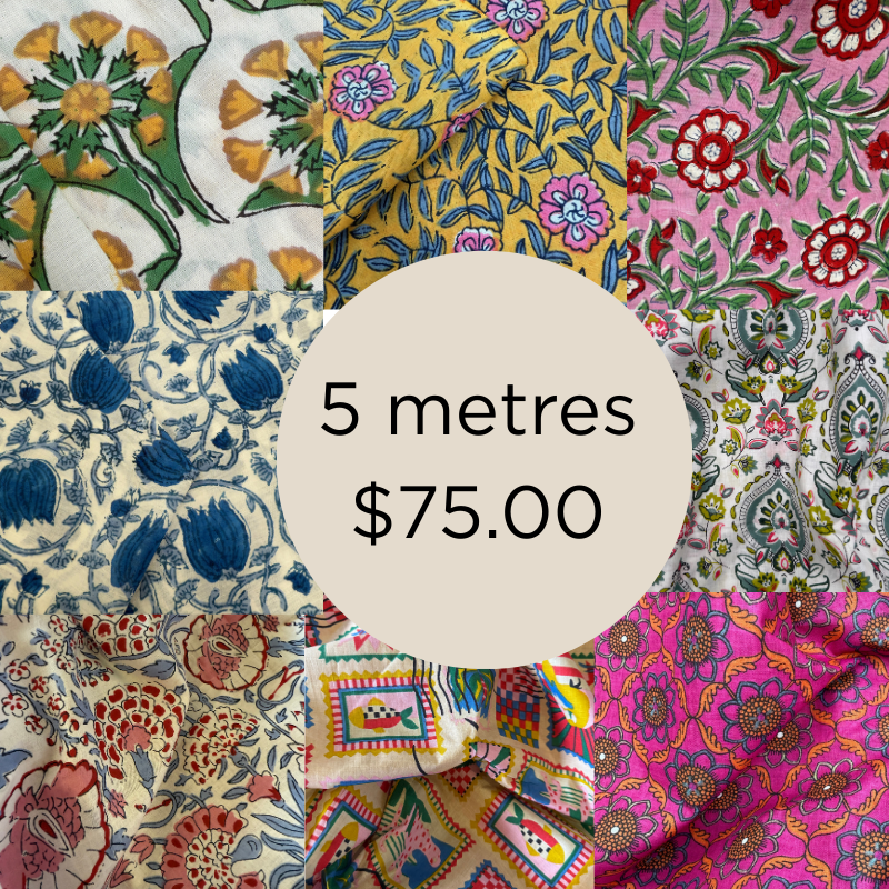 Cotton Block Fabrics - 5 Metre Lengths