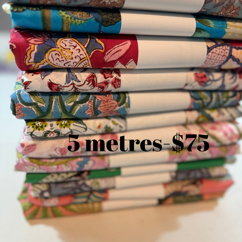 Cotton Block Fabrics - 5 Metre Lengths