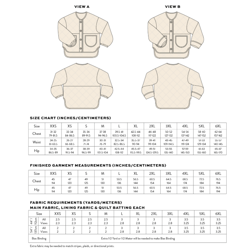 Matchy Matchy Sewing Club Homebody Quilted Jacket PDF Pattern