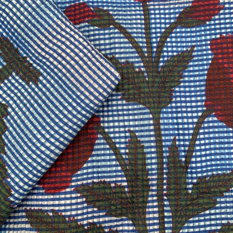 Quilted Cotton Block - Ruby Blue