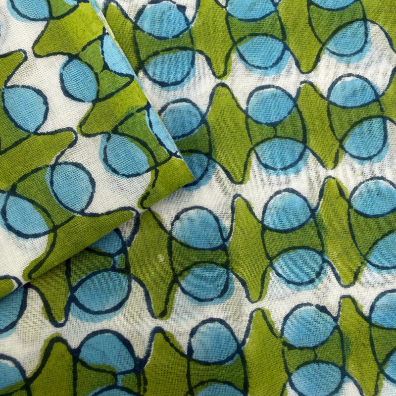 Vivienne Blue Cotton Block