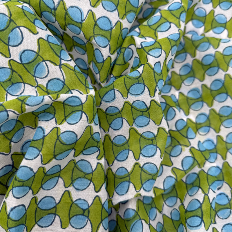Vivienne Blue Cotton Block