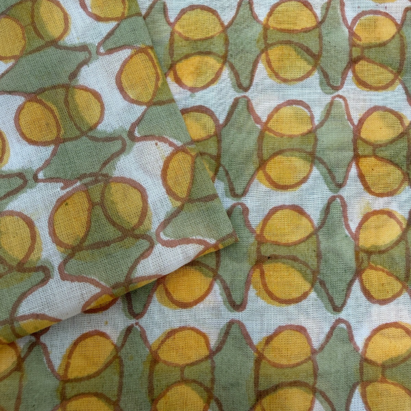 Vivienne Mustard Cotton Block