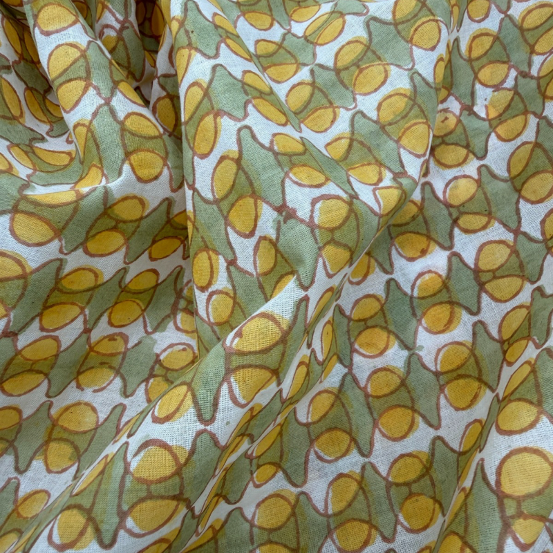 Vivienne Mustard Cotton Block