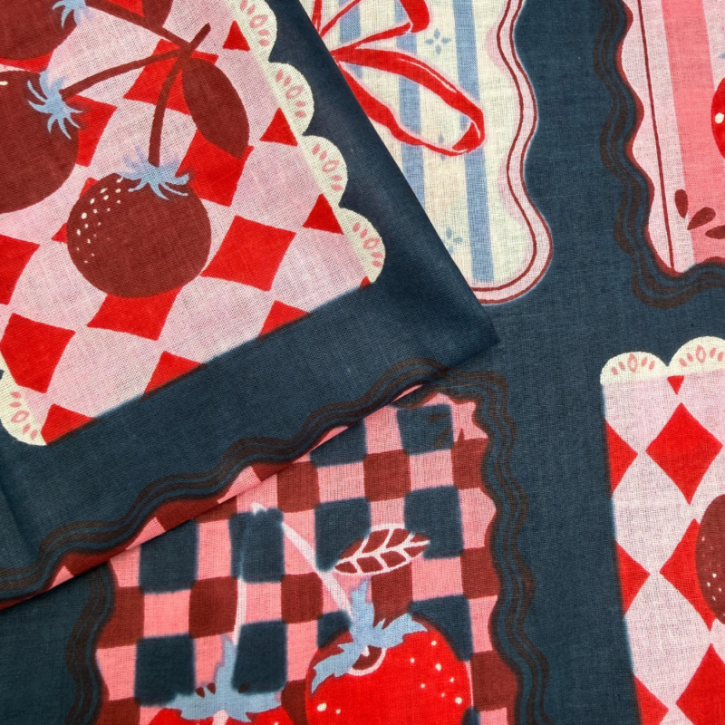 Bonnie Navy Cotton Block