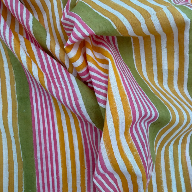 Mimosa Stripe Cotton Block