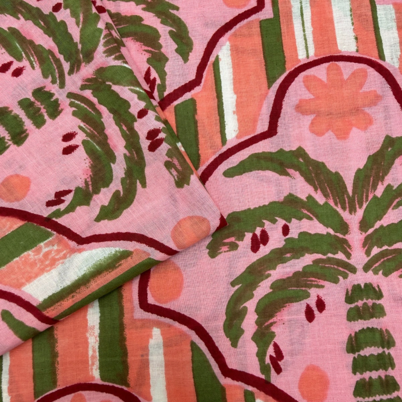 Priscilla Peach Cotton Block