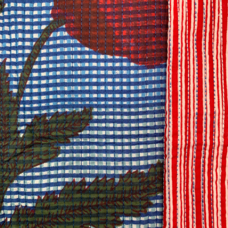 Ruby Check Cotton Block Quilted