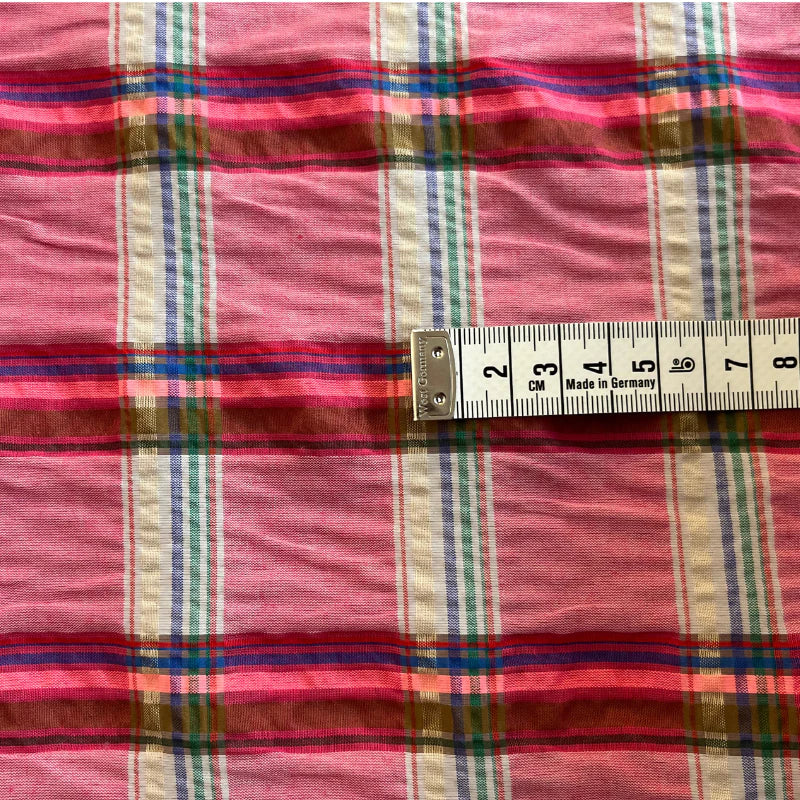 ascot plaid seersucker magenta measurement