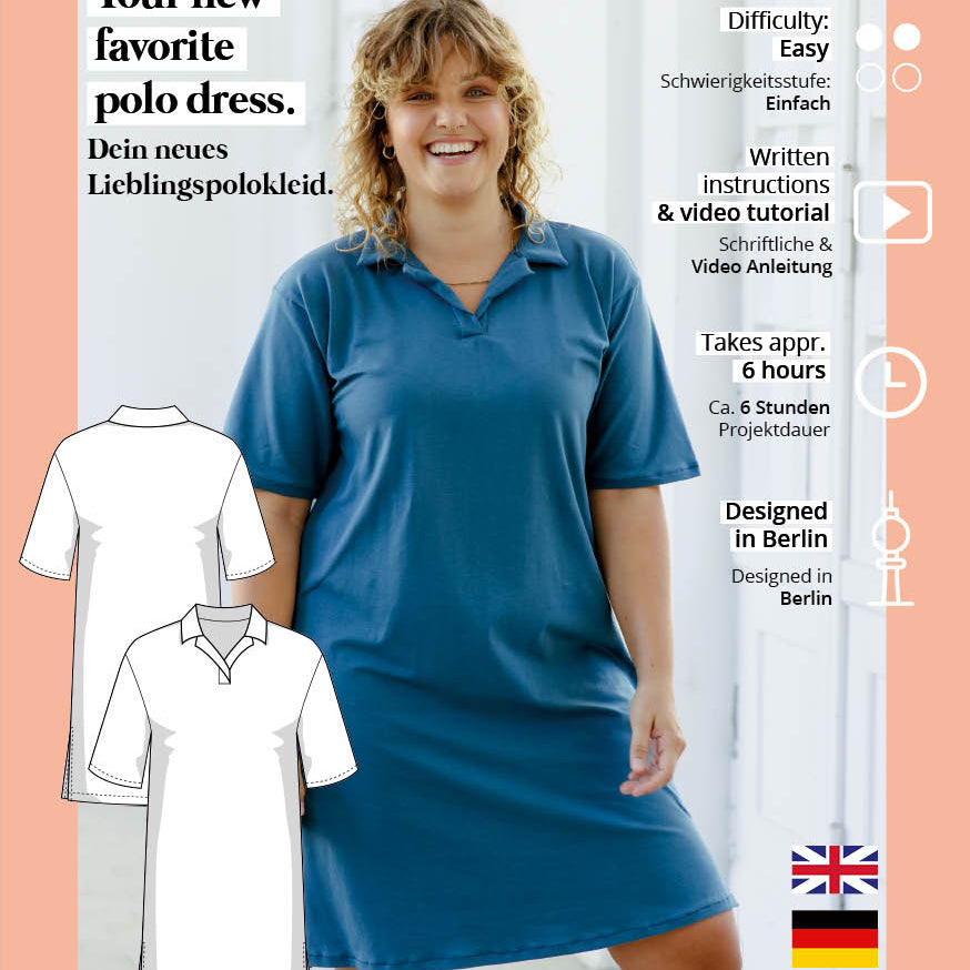 Kurzes Polokleid Schnittmuster HARPER