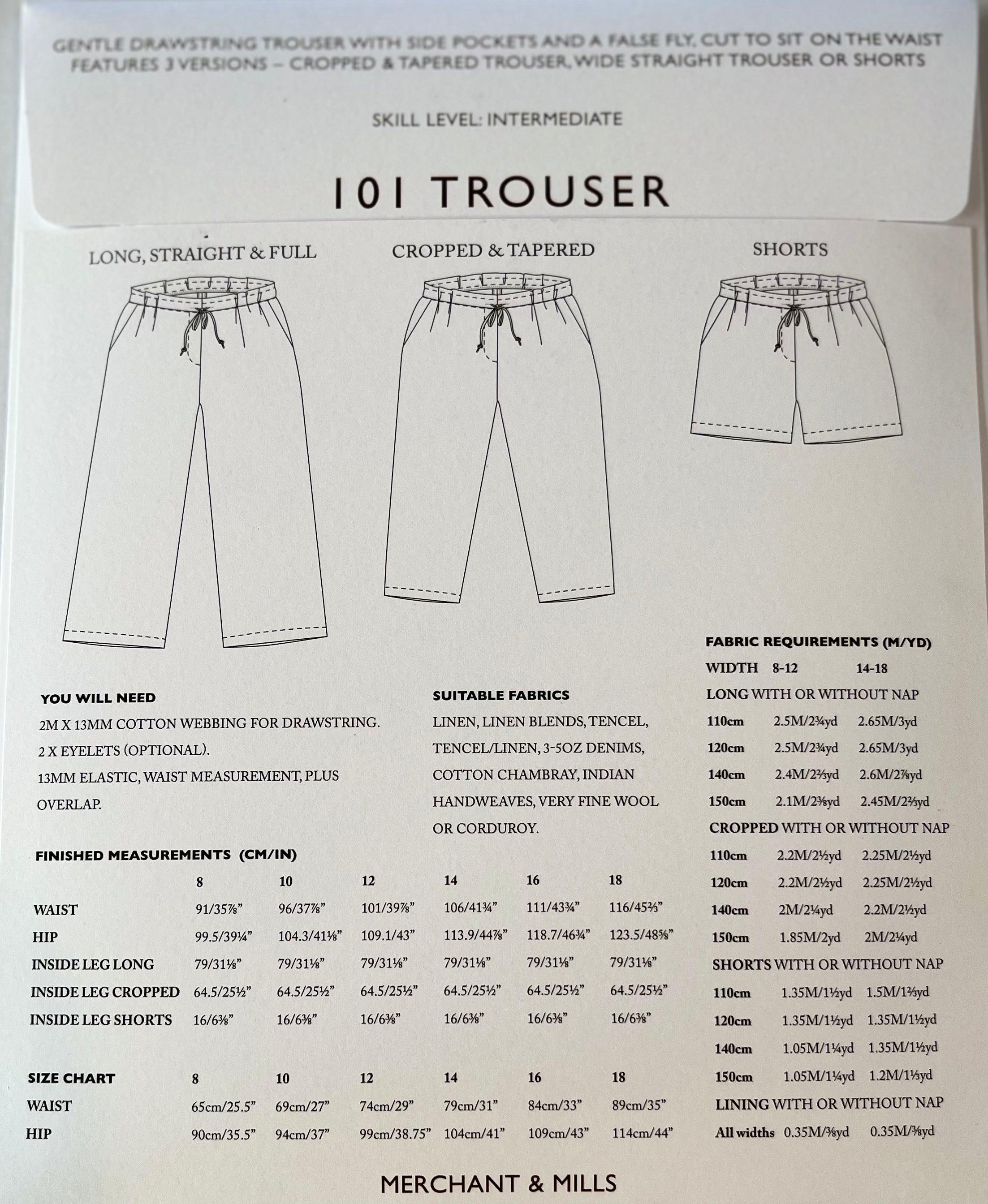 Merchant & Mills 101 Trouser